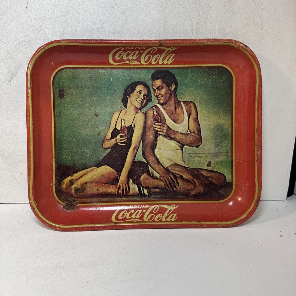 1970 Coca Cola Reproduction Tray Maureen O'Sullivan and Johnny Weissmuller